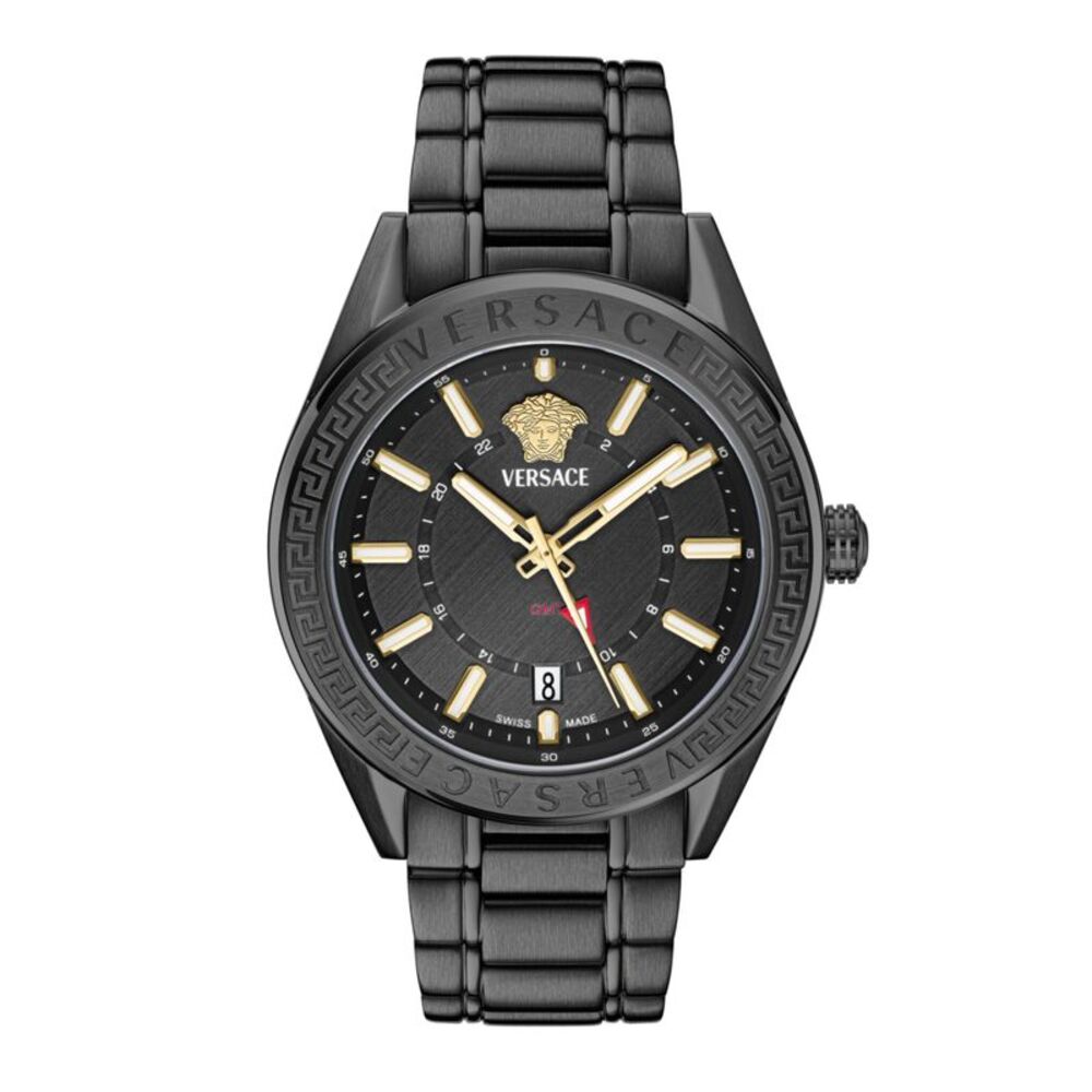 Versace V-Code GMT Bracelet Watch Mens